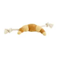 Jouet pour chien peluche croissant et corde marron et beige L44cm