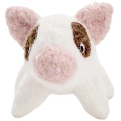 Jouet pour chien peluche fibre cochon blanc L28cm