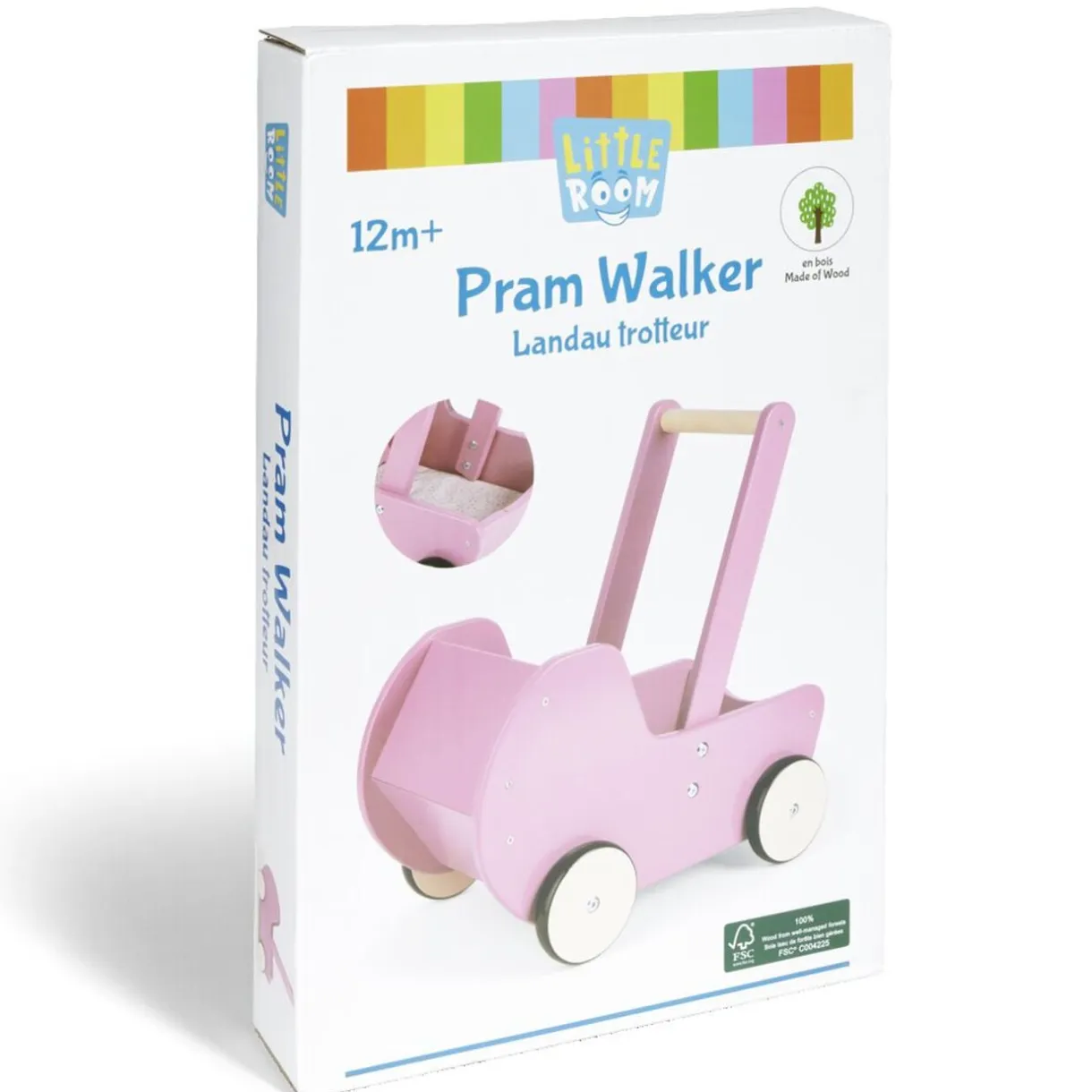 Jouet poussette enfant en bois rose < Gifi Hot