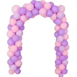 Kit arche à ballons alu et latex x48 Happy Birthday licorne tons rose et violet