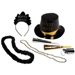 Kit cotillons luxe or noir 10 personnes < Gifi Outlet