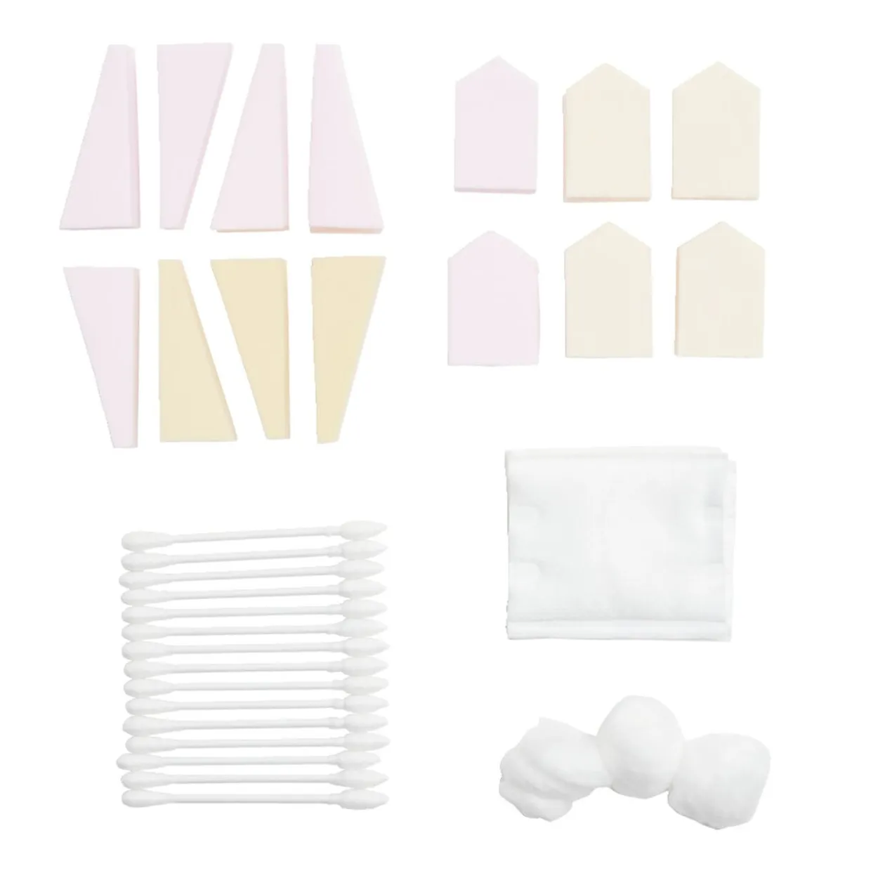 Kit coton et éponge x95 dans boîte rangement 15x10xH10cm