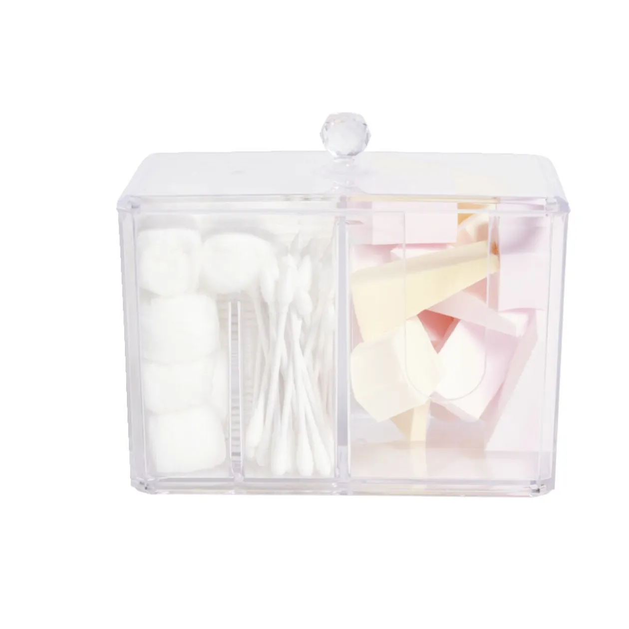 Kit coton et éponge x95 dans boîte rangement 15x10xH10cm