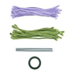 Kit créatif fil chenille fleur à confectionner L36cm (3 modèles)