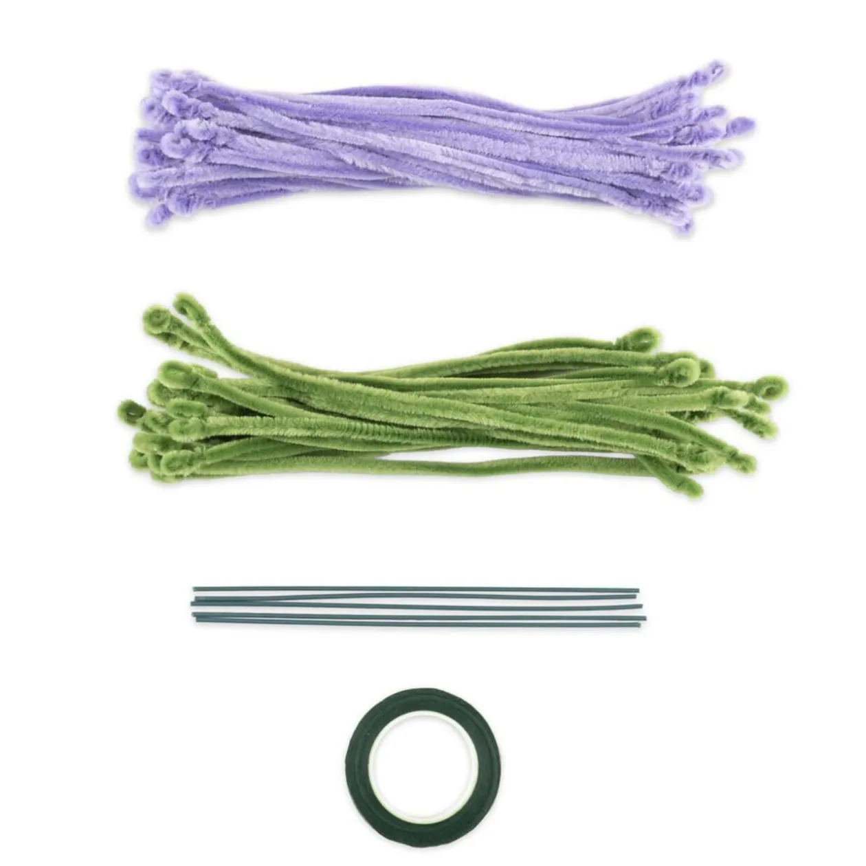 Kit créatif fil chenille fleur à confectionner L36cm (3 modèles)