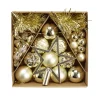 Kit décoration sapin de Noël plastique doré 40 pièces