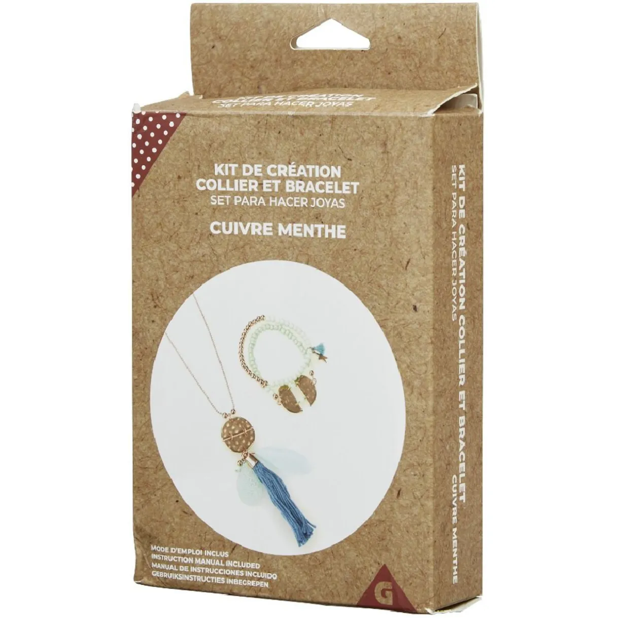 Kit de création collier et bracelet cuivre menthe < Gifi