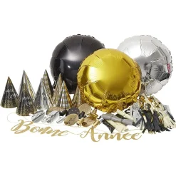 Kit de décoration or argent noir 8 personnes < Gifi Sale