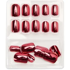 Kit de faux ongles en acrylique rouge effet miroir < Gifi Best