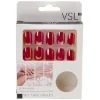 Kit de faux ongles en acrylique rose foncé effet miroir