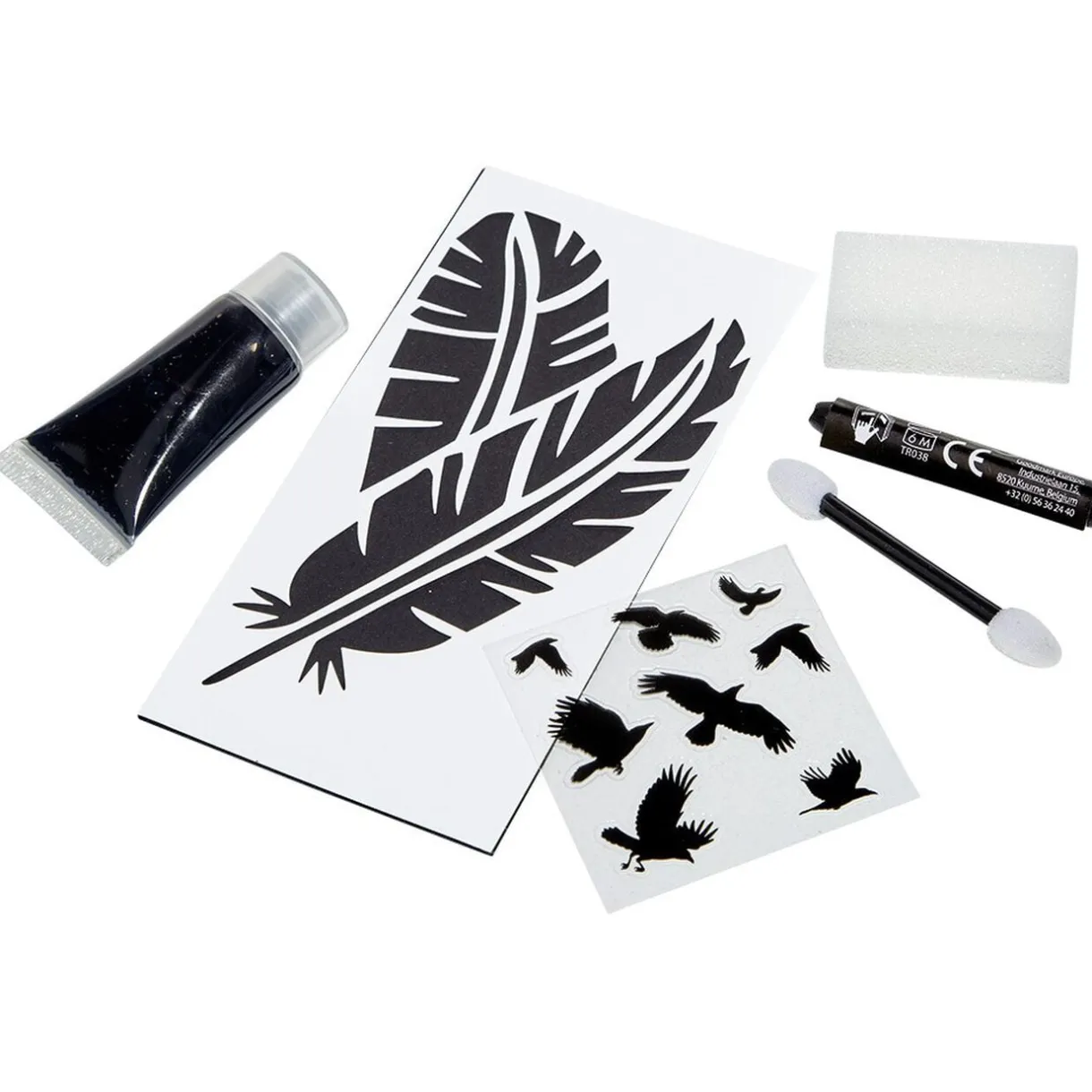 Kit de maquillage Halloween plume corbeau noir < Gifi Online