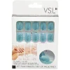 Kit faux ongles pailletés bleus 24 pièces < Gifi Online