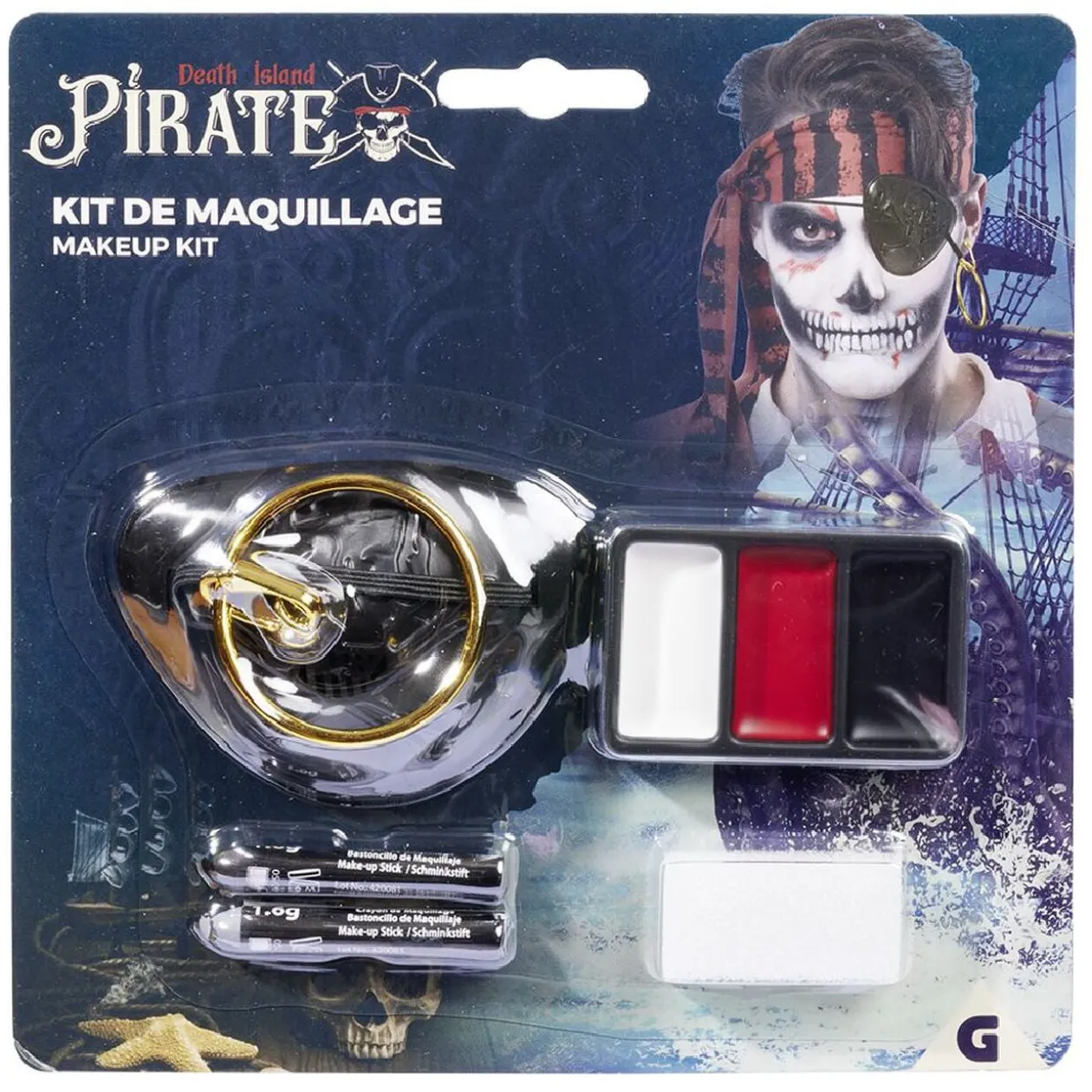 Kit maquillage Halloween pirate blanc