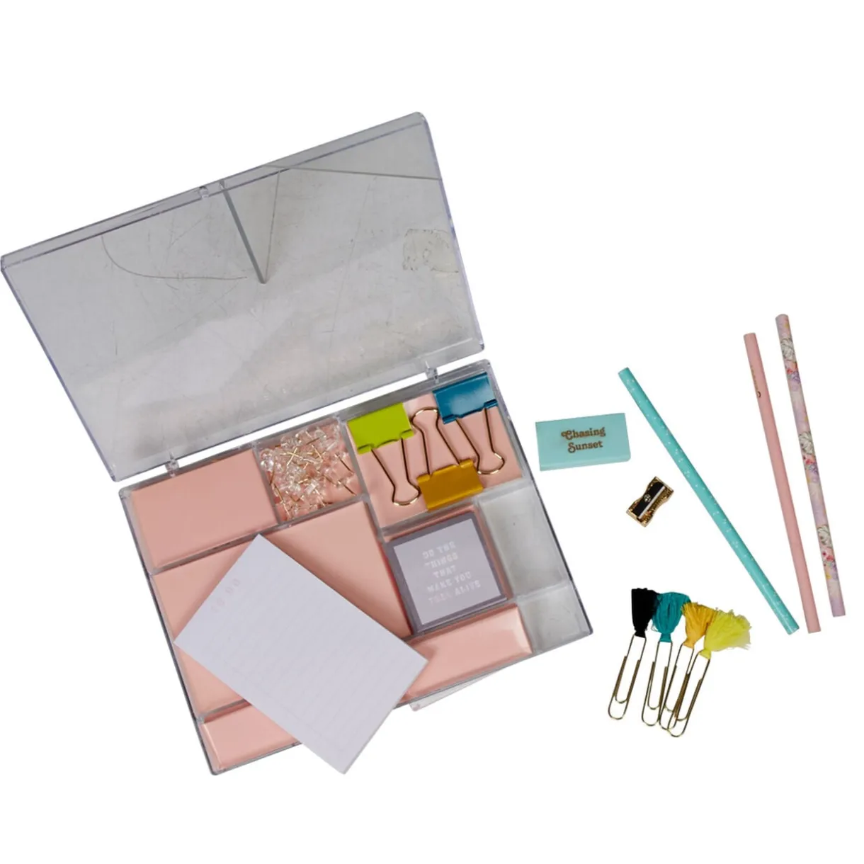 Kit papeterie bloc note motif floral crayon et gomme < Gifi Hot