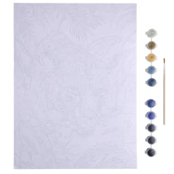 Kit peinture numéro avec pinceau et peintures 30x40cm (2 modèles)