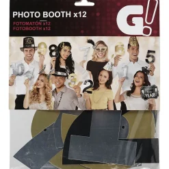 Kit photo booth nouvel an 12 pièces