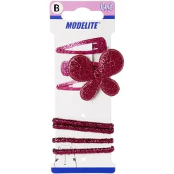 Kit pince clic clac x3 + élastique rose pailleté x4 < Gifi Discount