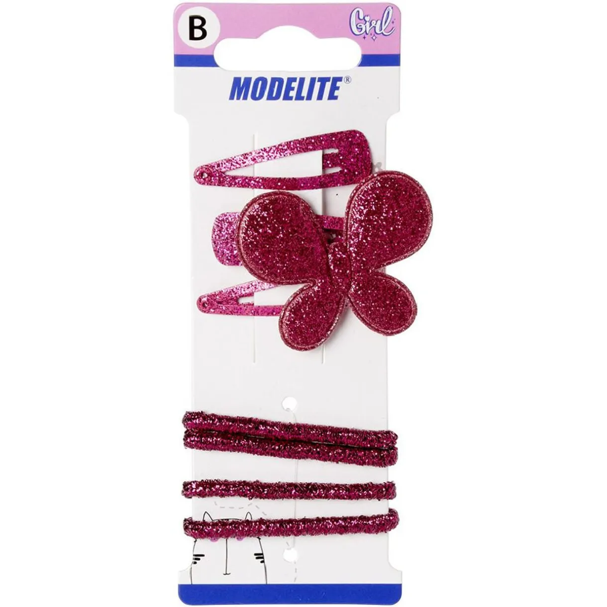 Kit pince clic clac x3 + élastique rose pailleté x4 < Gifi Discount