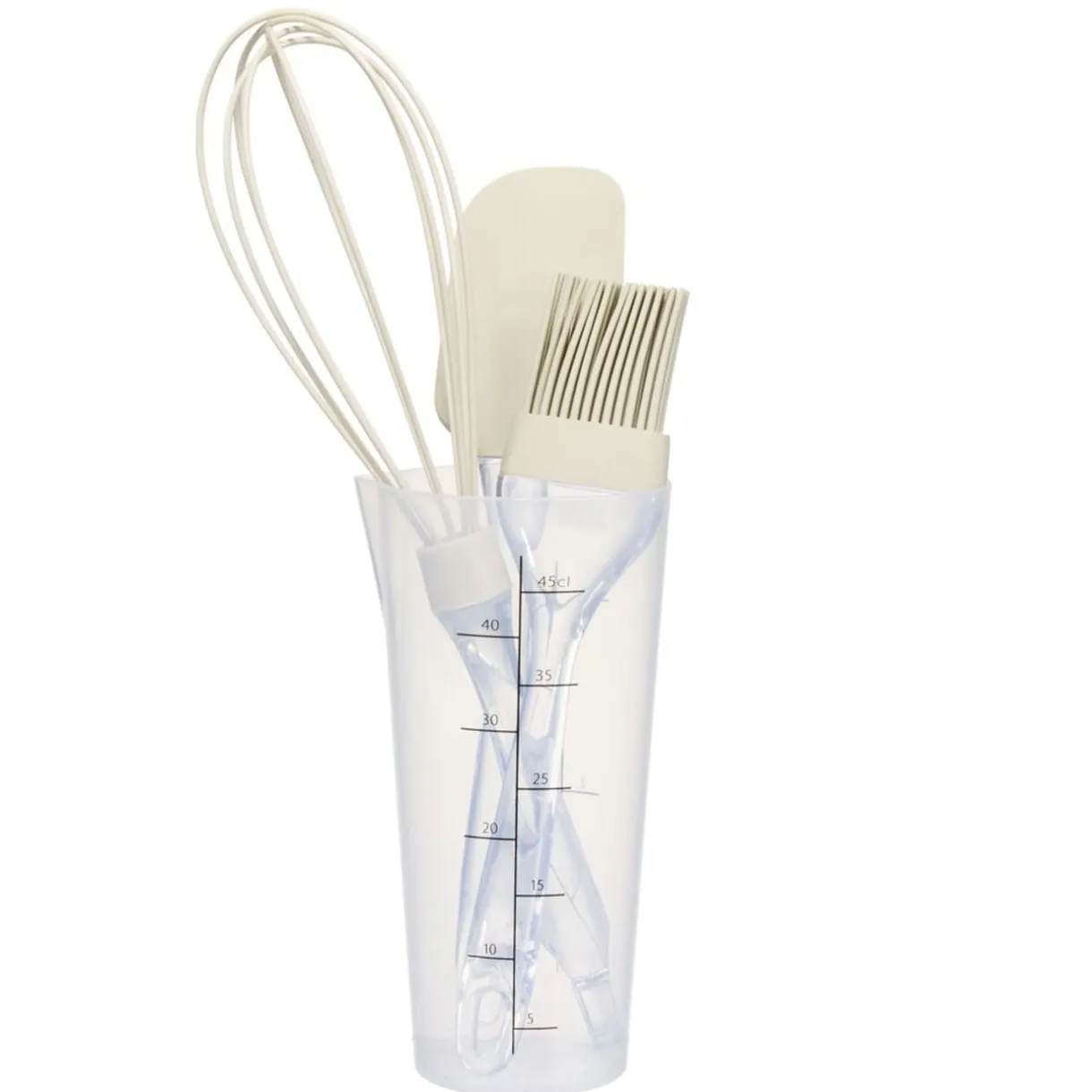 Kit pâtisserie ustensile x4 plastique et silicone beige < Gifi Discount