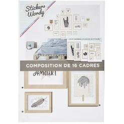 Kit 17 stickers déco effet cadre imitation bois < Gifi Hot