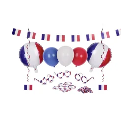 Kit supporter France ballons et photobooth 28 pièces