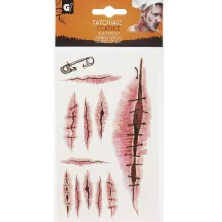 Kit tatouages cicatrices Halloween (4 modèles)