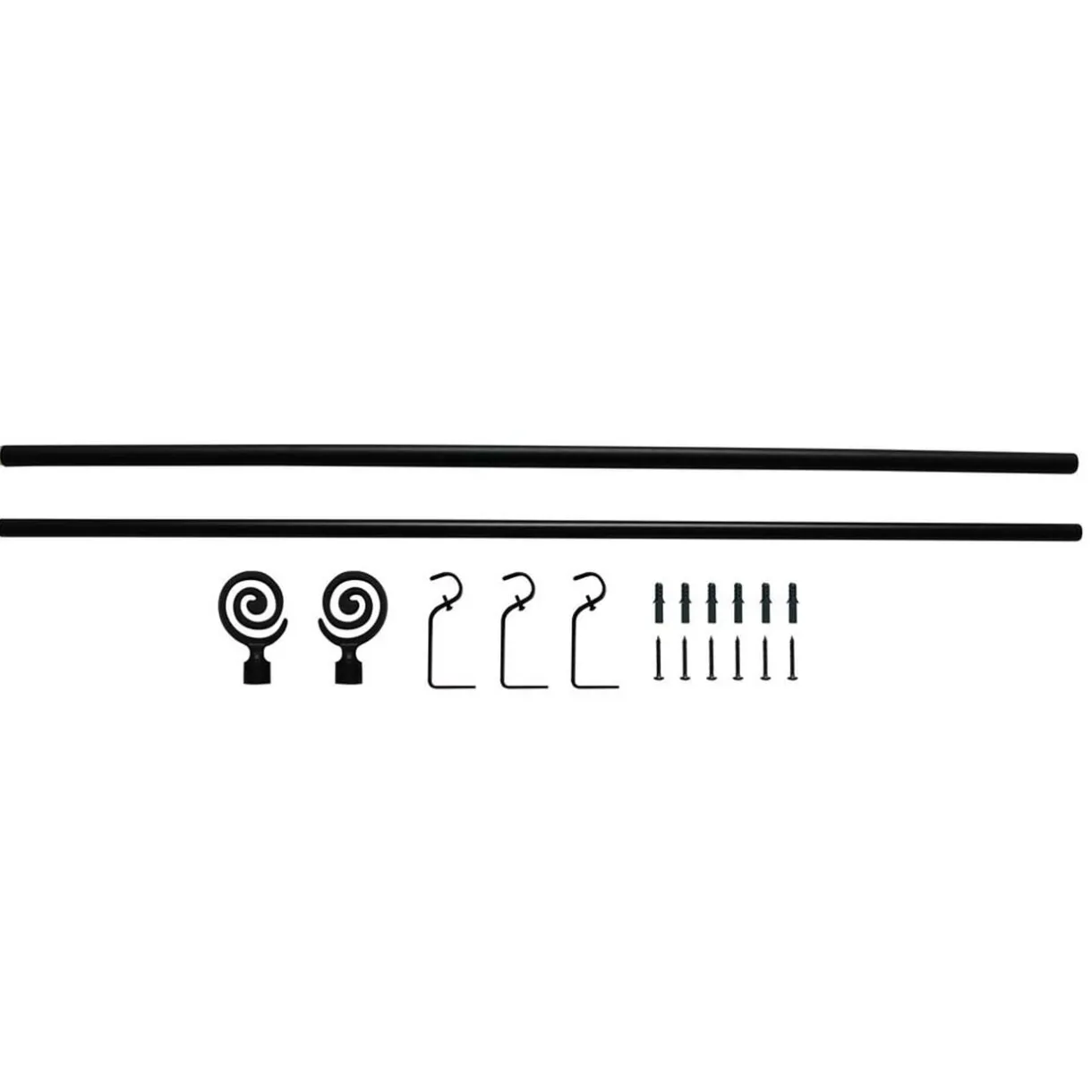 Kit Tringle Extensible 167-305 cm embouts spirale noir < Gifi Sale