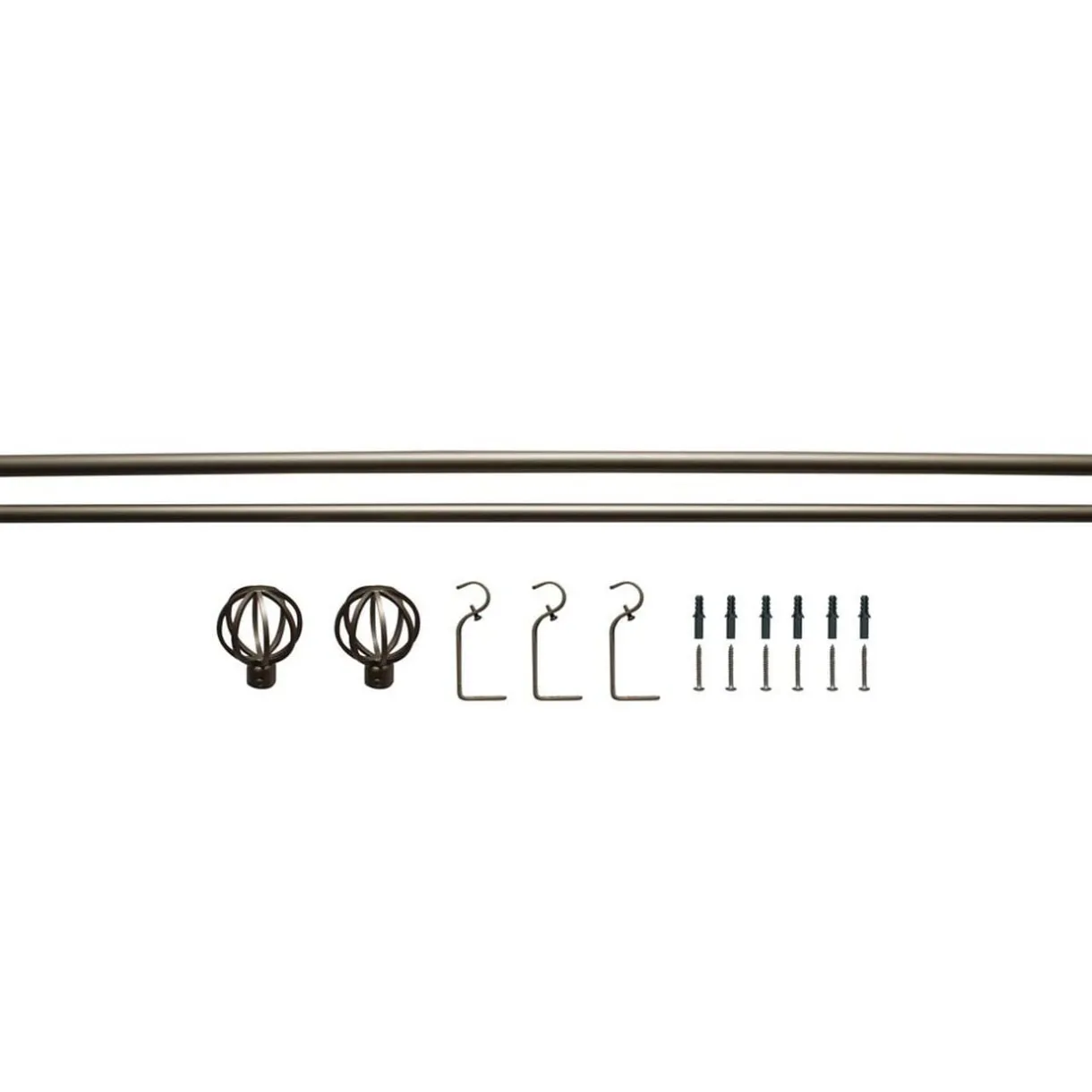 Kit Tringle Extensible 167-305 cm embouts sphère gris chromé < Gifi Best