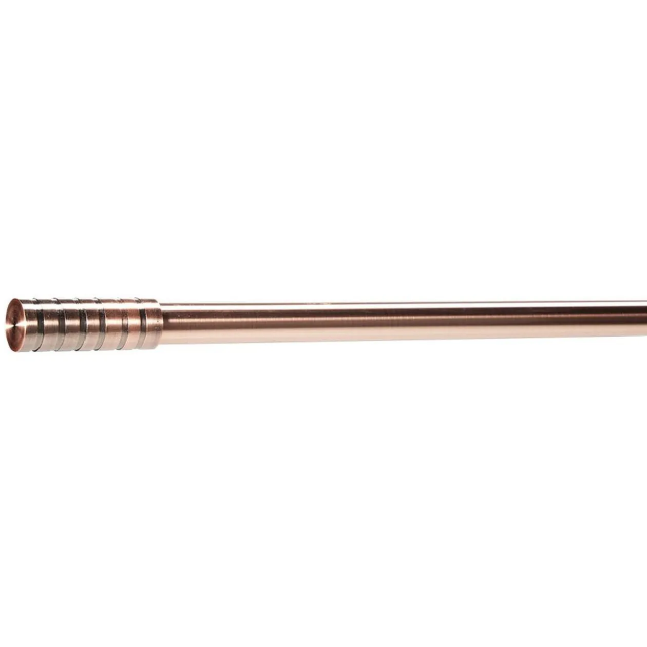 Kit tringle extensible embout piston strié cuivre mat L210/380cm