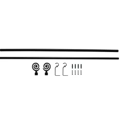 Kit Tringle à rideau extensible 120-210 cm embouts spirale noir < Gifi New
