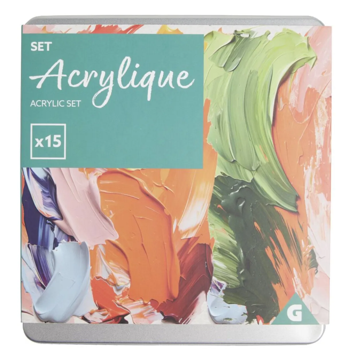 Kit tube de peinture acrylique 12x12ml avec 2 pinceaux et 1 crayon de bois < Gifi Discount