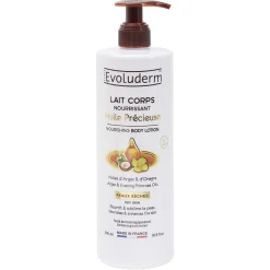 Lait corps Evoluderm huile précieuse Argan et Onagre peau sèche 500ml < Gifi Discount