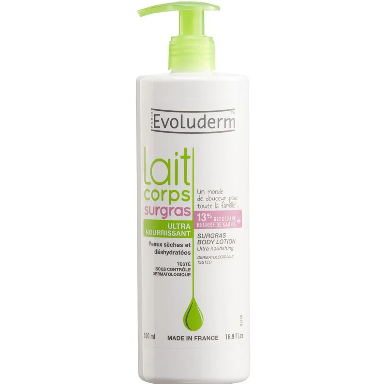 Lait corps Evoluderm surgras 500 ml