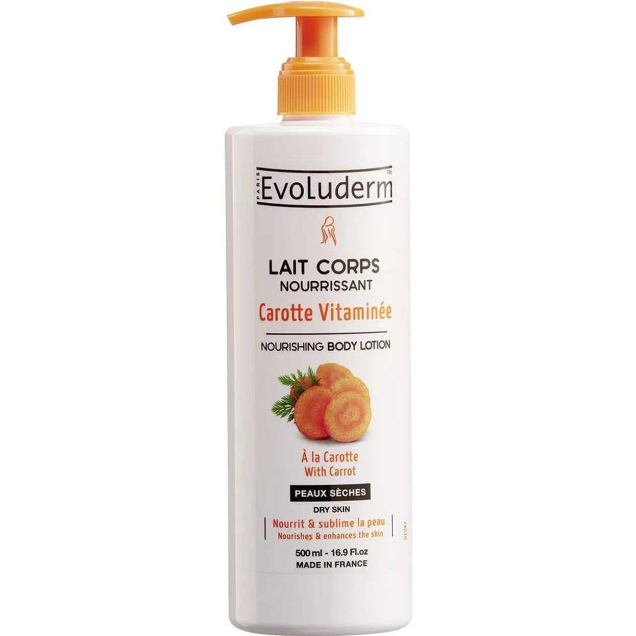 Lait corps nourrissant Evoluderm carotte vitaminée 500 ml