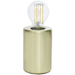 Lampe base ronde en métal jaune doré Ø8xH12cm