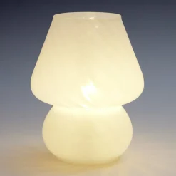 Lampe champignon à poser en verre LED Ø14xH18cm (2 modèles)