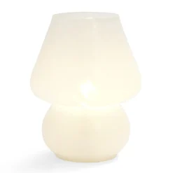 Lampe champignon à poser en verre LED Ø14xH18cm (2 modèles)