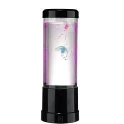 Lampe décorative avec eau et méduse USB-C plastique noir Ø9xH26cm