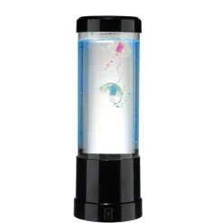 Lampe décorative avec eau et méduse USB-C plastique noir Ø9xH26cm