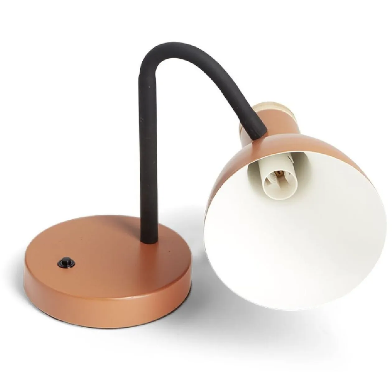 Lampe de bureau orientable métal orange Ø14xH36cm