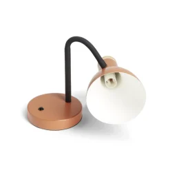 Lampe de bureau orientable métal orange Ø14xH36cm