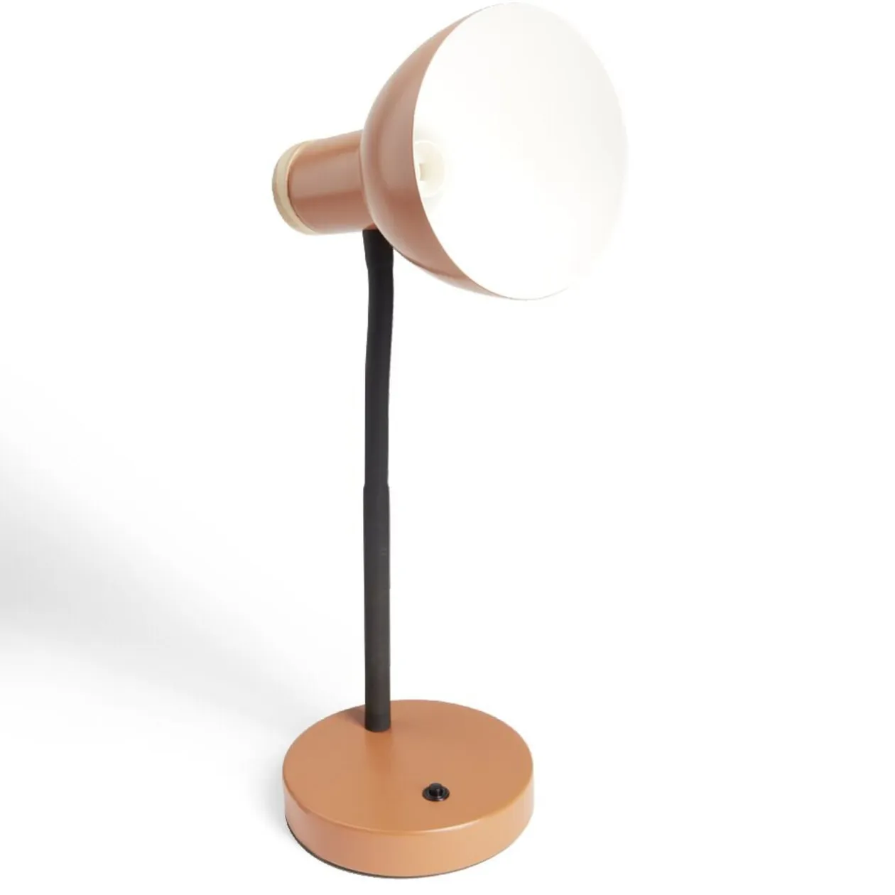 Lampe de bureau orientable métal orange Ø14xH36cm