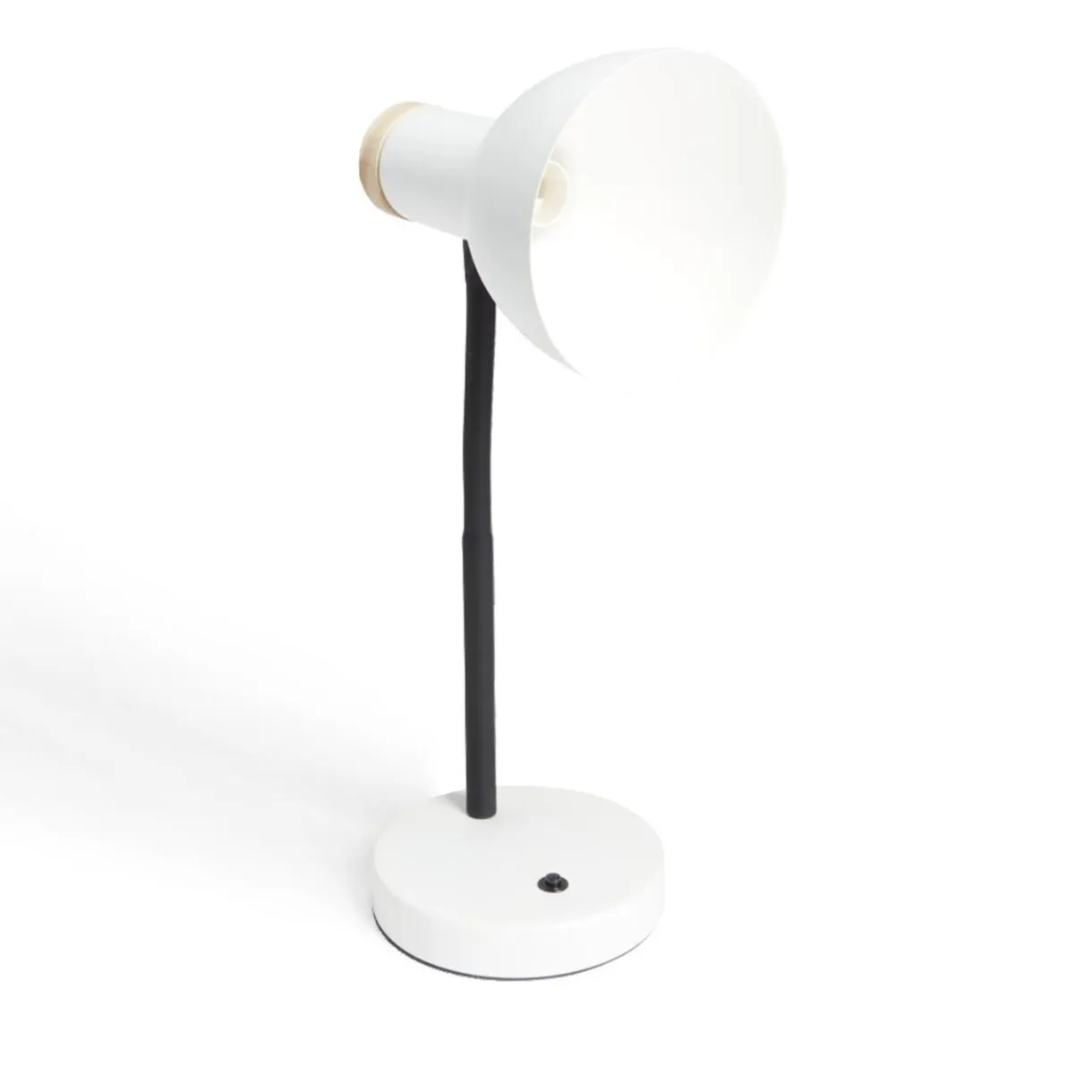 Lampe de bureau orientable métal blanc Ø14xH36cm < Gifi New