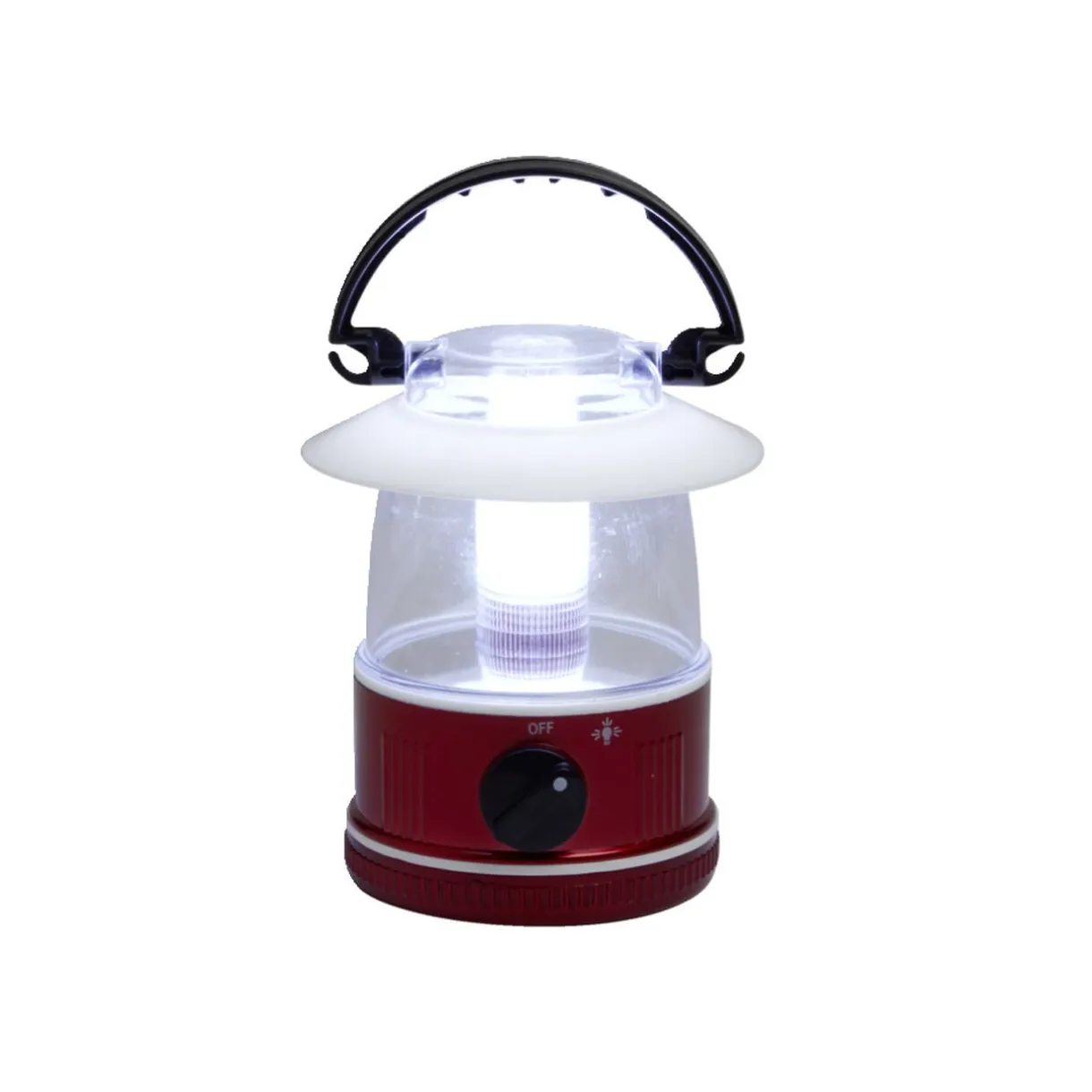 Lampe de camping lanterne portative avec LED plastique rouge Ø9xH13cm < Gifi Online