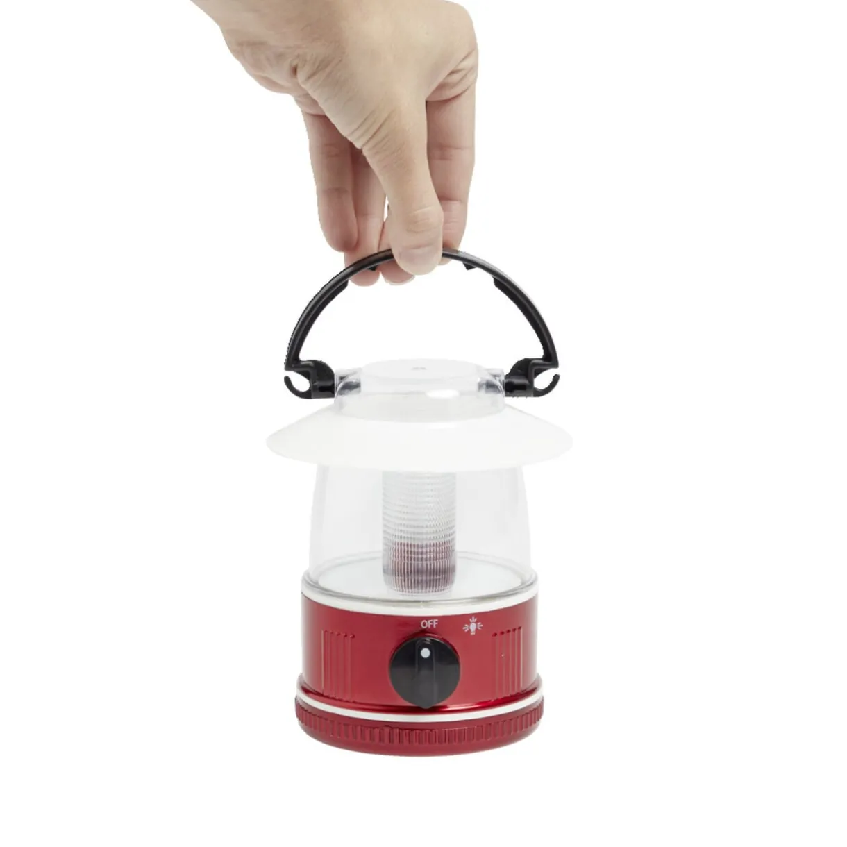 Lampe de camping lanterne portative avec LED plastique rouge Ø9xH13cm < Gifi Online