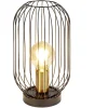 Lampe de chevet avec abat jour filaire en métal noir et douille dorée < Gifi Online