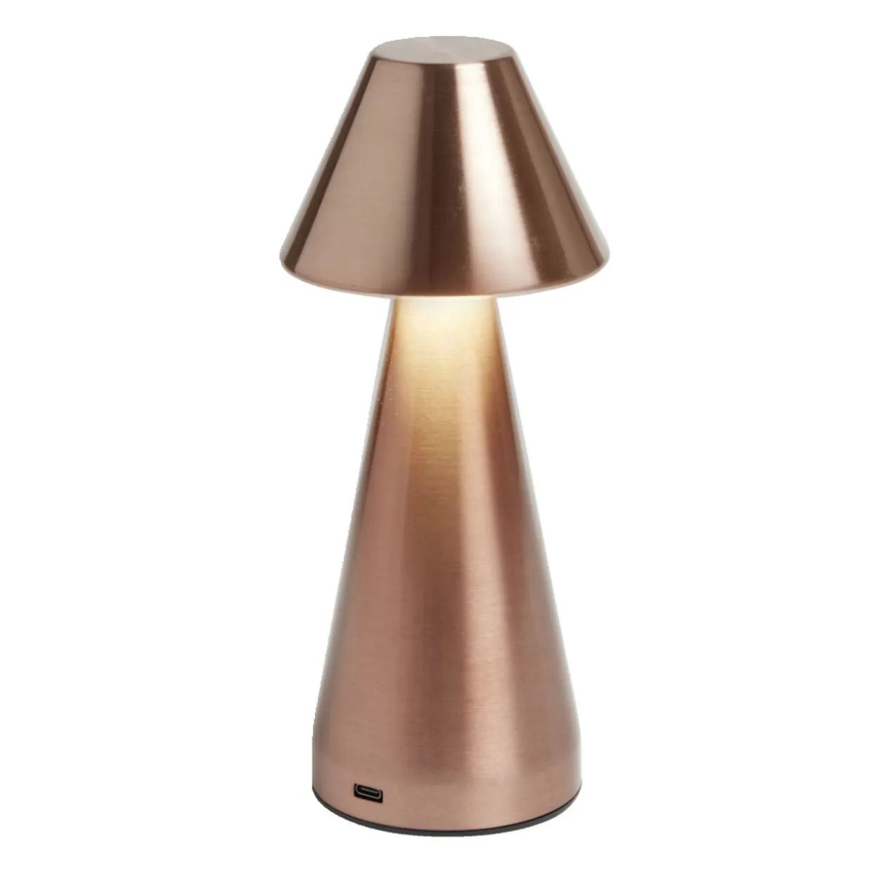 Lampe de table Conni USB tactile orange Ø9,5xH22,5cm