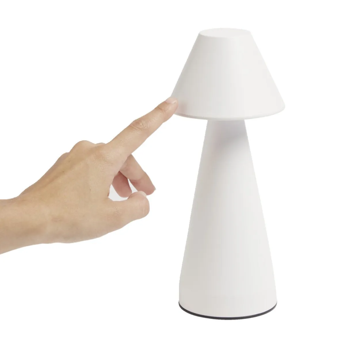 Lampe de table Conni USB tactile blanche Ø9,5xH22,5cm < Gifi Outlet
