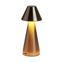 Lampe de table Conni USB tactile grise Ø9,5xH22,5cm