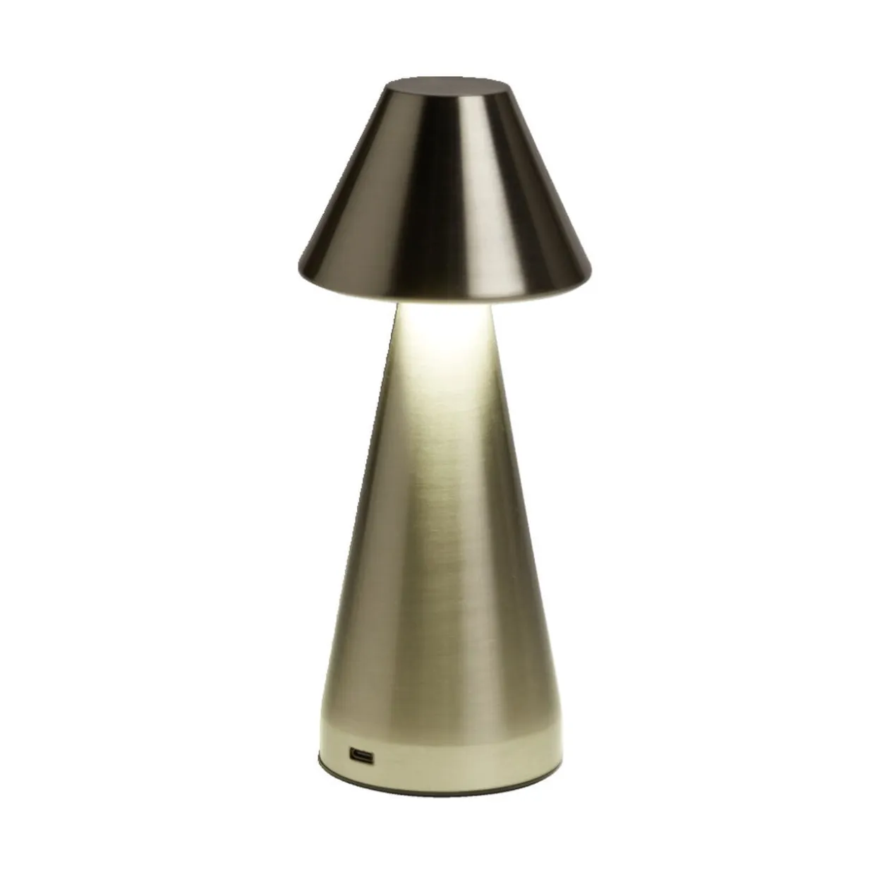 Lampe de table Conni USB tactile grise Ø9,5xH22,5cm